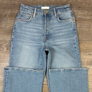 River Island High Rise Wide Leg Jeans – Light Wash – Button Fly – Size 4